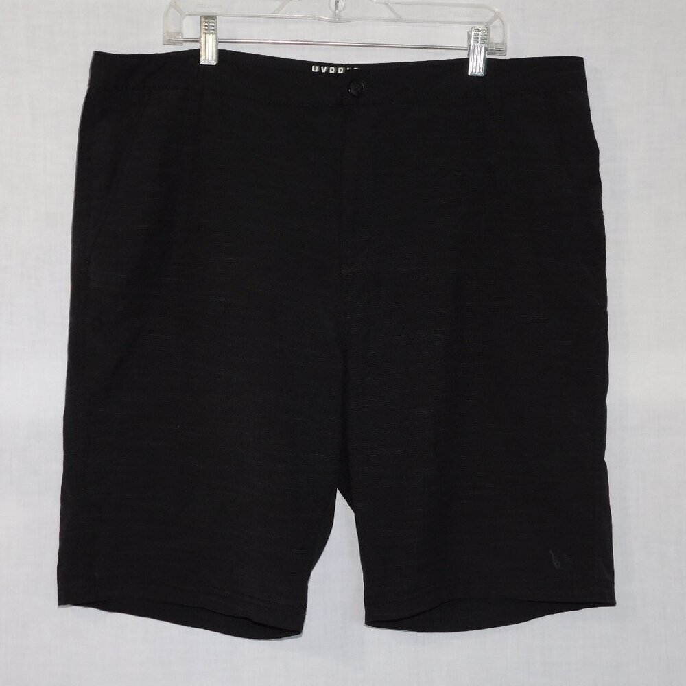 Gotcha Hybrid amphibian Mens 40 Black Flat front Heather Shorts quick dry